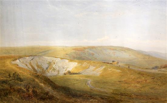 Henry George Hine (1811-1895) An old chalkpit near Eastbourne 21.5 x 33in.